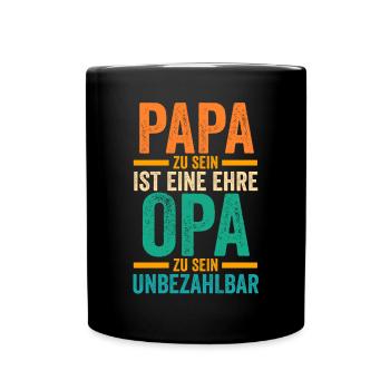Ehefrau Vater Großvater Papa Opa - Tasse einfarbig - Schwarz - Vorne