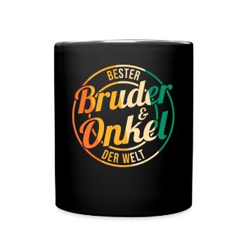 Beste Bruder Und Onkel Der Welt - Tasse einfarbig - Schwarz - Vorne
