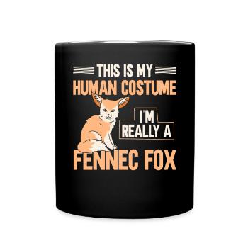 Fennek Fuchs Fennec Fox Wüstenfuchs - Tasse einfarbig - Schwarz - Vorne