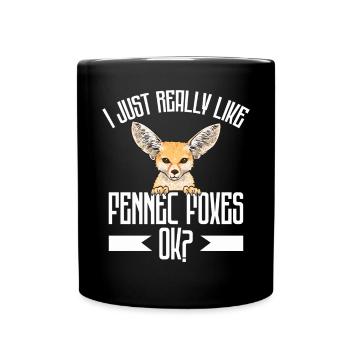 Fennek Fuchs Fennec Fox Wüstenfuchs - Tasse einfarbig - Schwarz - Vorne