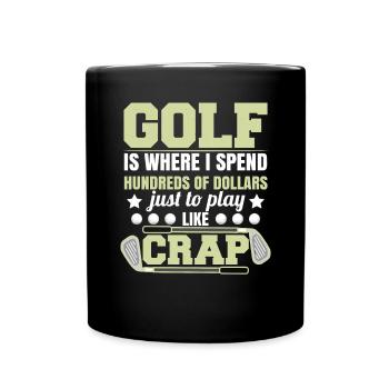 Golf Witz Lustig - Tasse einfarbig - Schwarz - Vorne