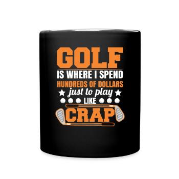 Golfplatz Golfen Golfer - Tasse einfarbig - Schwarz - Vorne