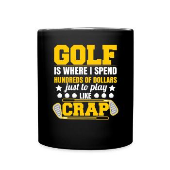 Golf Spruch Humor Golfspieler - Tasse einfarbig - Schwarz - Vorne