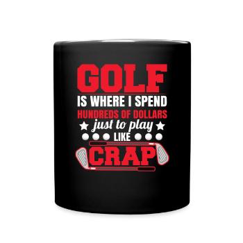 Golf Love Golfer - Full Colour Mug - black - Front