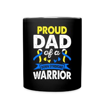 Father of Down Syndrome Warrior Consciousness Yellow - Full Colour Mug - black - Front
