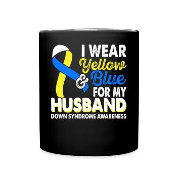 Wear yellow blue for the month of the - Full Colour Mug - black - Front