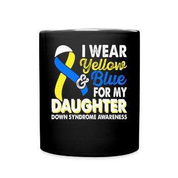 Wear yellow blue for the month of the - Full Colour Mug - black - Front