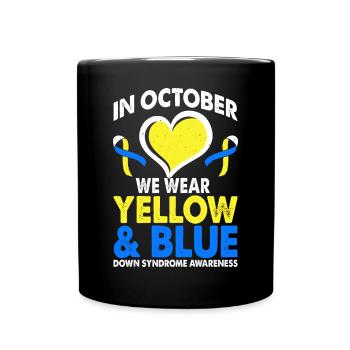 En octobre, nous portons le jaune et le bleu - Mug uni - noir - Devant