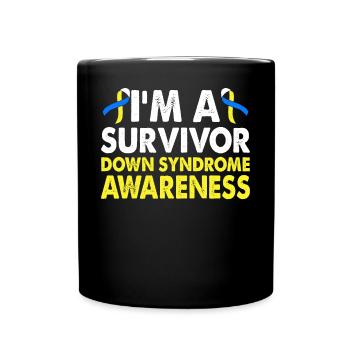 Mois de la sensibilisation aux survivants du syndrome de Down Gelb-blaues - Mug uni - noir - Devant