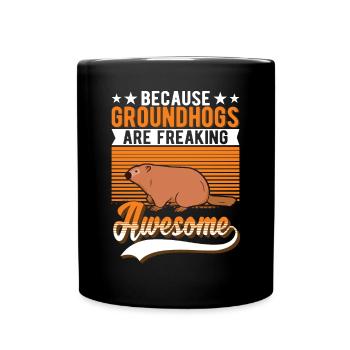 Marmot Groundhog Day Woodchuck - Full Colour Mug - black - Front