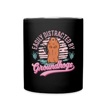 Murmeltier Groundhog Waldmurmeltier - Tasse einfarbig - Schwarz - Vorne