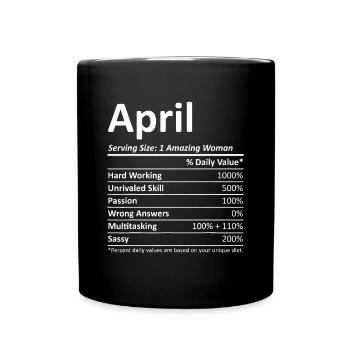 APRIL Nutrition Personalized Name Funny Christmas - Full Colour Mug - black - Front
