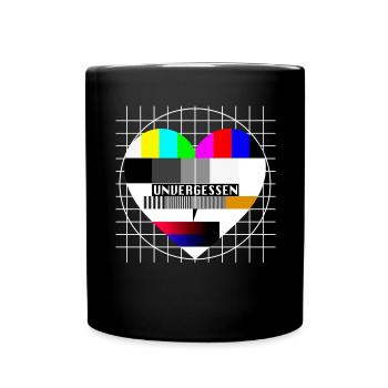 Testbild Herz Unvergessen TV 90er Party 80er Jahre - Tasse einfarbig - Schwarz - Vorne