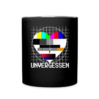 Testbild Herz Unvergessen TV 90er Party 80er Jahre - Tasse einfarbig - Schwarz - Vorne