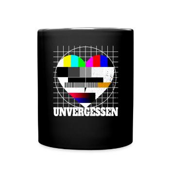 Testbild Herz Unvergessen TV 90er Party 80er Jahre - Tasse einfarbig - Schwarz - Vorne