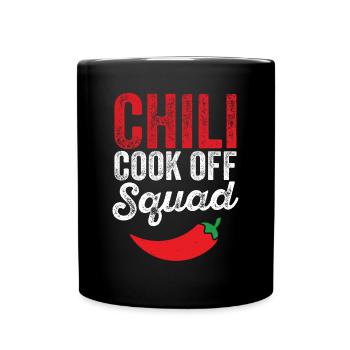 Poivrons rouges Nourriture épicée piquante Chili drôle Cuire Hors Squ - Mug uni - noir - Devant