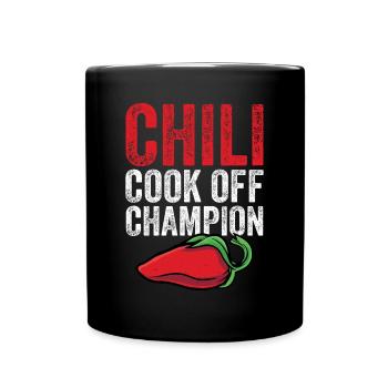Funny Pepper Red Chili Cook Off Champion Spicy Foo - Tasse einfarbig - Schwarz - Vorne