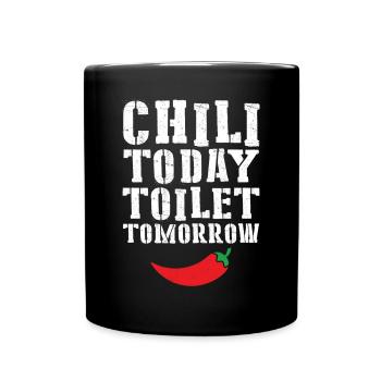 Nourriture épicée chaude poivron rouge drôle Chili aujourd’hui toilette - Mug uni - noir - Devant