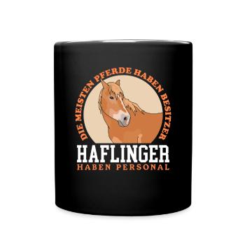Haflinger Pferde Haffi Pferdebesitzer Geschenk - Tasse einfarbig - Schwarz - Vorne
