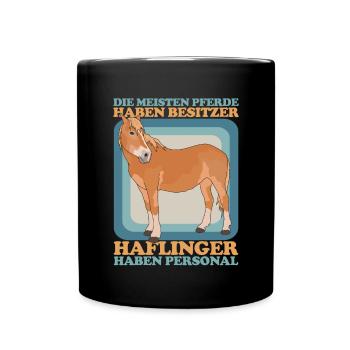 Haflinger Pferde Pferdebesitzer Haffi Geschenk - Tasse einfarbig - Schwarz - Vorne