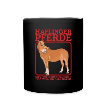 Haflinger Pferd | Haffi Pferdebesitzer Geschenk - Tasse einfarbig - Schwarz - Vorne