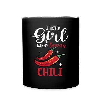 Nourriture épicée chaude poivron rouge femmes juste une fille qui lo - Mug uni - noir - Devant