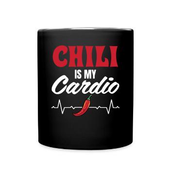 Heartbeat Red Pepper Hot Spicy Food Chili Is My Ca - Full Colour Mug - black - Front