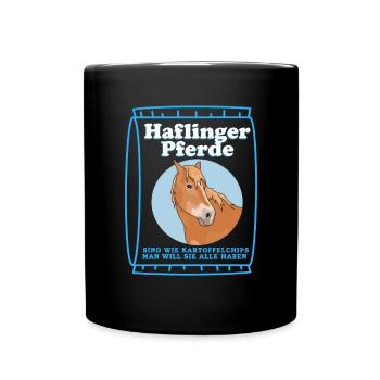 Haflinger Pferd Pferdebesitzer Haffi Geschenk - Tasse einfarbig - Schwarz - Vorne