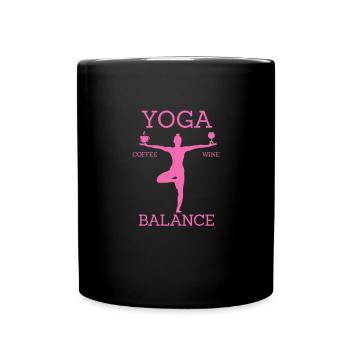 Kaffee Yoga Koffein Espresso Barista Geschenk - Tasse einfarbig - Schwarz - Vorne