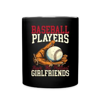 Baseball-Freundin Sportliebhaber Baseball-Fan - Tasse einfarbig - Schwarz - Vorne
