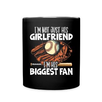 Baseball-Freundin Sportliebhaber Baseball-Fan - Tasse einfarbig - Schwarz - Vorne