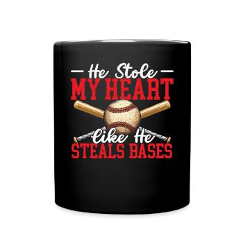 Baseball-Freundin Sportliebhaber Baseball-Fan - Tasse einfarbig - Schwarz - Vorne