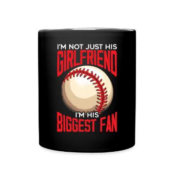 Baseball-Freundin Sportliebhaber Baseball-Fan - Tasse einfarbig - Schwarz - Vorne