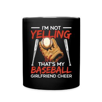 Baseball-Freundin Sportliebhaber Baseball-Fan - Tasse einfarbig - Schwarz - Vorne