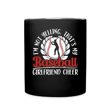 Baseball-Freundin Sportliebhaber Baseball-Fan - Tasse einfarbig - Schwarz - Vorne