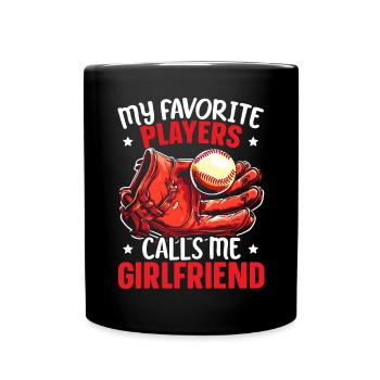 Baseball-Freundin Sportliebhaber Baseball-Fan - Tasse einfarbig - Schwarz - Vorne