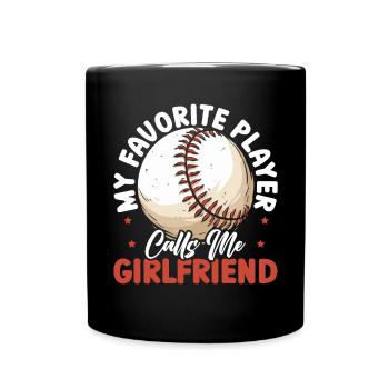 Baseball-Freundin Sportliebhaber Baseball-Fan - Tasse einfarbig - Schwarz - Vorne