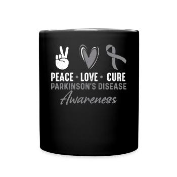 Frieden Liebe Heilung Parkinson Krankheit - Tasse einfarbig - Schwarz - Vorne