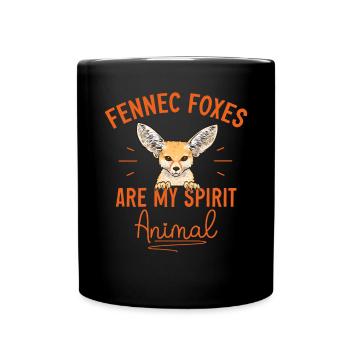 Fennek Fuchs Fennec Fox Wüstenfuchs - Tasse einfarbig - Schwarz - Vorne