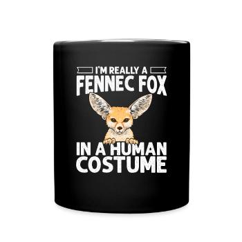 Fennek Fuchs Fennec Fox Wüstenfuchs - Tasse einfarbig - Schwarz - Vorne