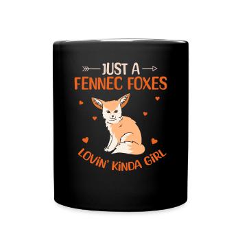 Fennek Fuchs Fennec Fox Wüstenfuchs - Tasse einfarbig - Schwarz - Vorne