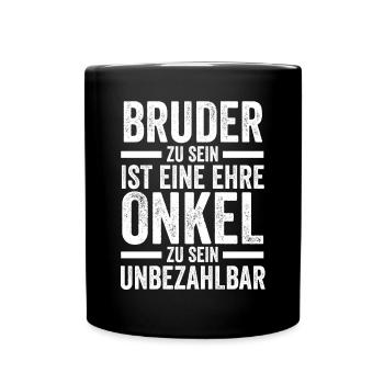 Bruder und Onkel - Tasse einfarbig - Schwarz - Vorne