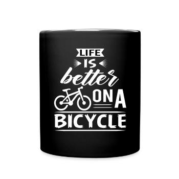Rennrad - Tasse einfarbig - Schwarz - Vorne
