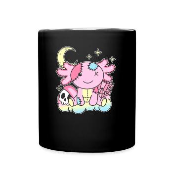 Kawaii Gothic Axolotl Pastel Gothic Goth - Full Colour Mug - black - Front