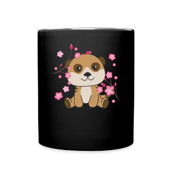 Meerkat cute animals for kids kawaii - Full Colour Mug - black - Front
