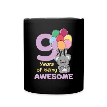 Souris pour les enfants de 9 ans de neuf ans - Mug uni - noir - Devant