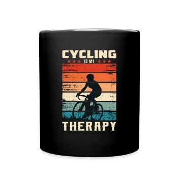 Cycling Is My Therapy - Tasse einfarbig - Schwarz - Vorne