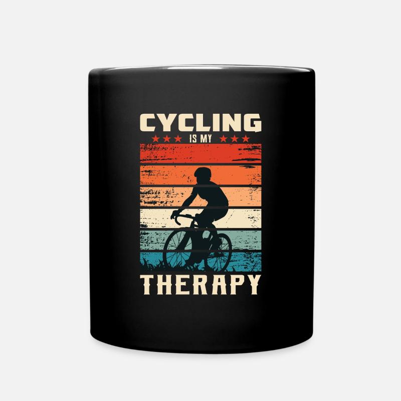 Cycling Is My Therapy - Tasse einfarbig - Schwarz