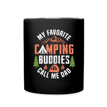 Mes copains de camping préférés Appelez-moi papa - Mug uni - noir - Devant