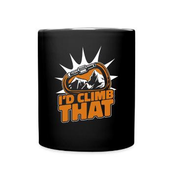 I'd Climb That Alpinklettern Sportklettern - Tasse einfarbig - Schwarz - Vorne